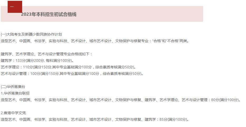 艺考资讯 | 2023年中央美术学院本科招生初试合格线及成绩查询通知