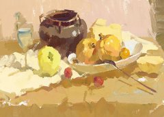 美术色彩常见静物玻璃器皿的绘画过程演示