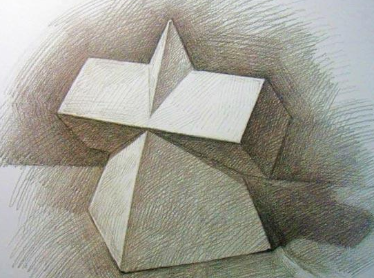 美术素描立方几何体