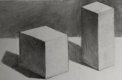 美术高考立方体几何体摆放角度怎么画？